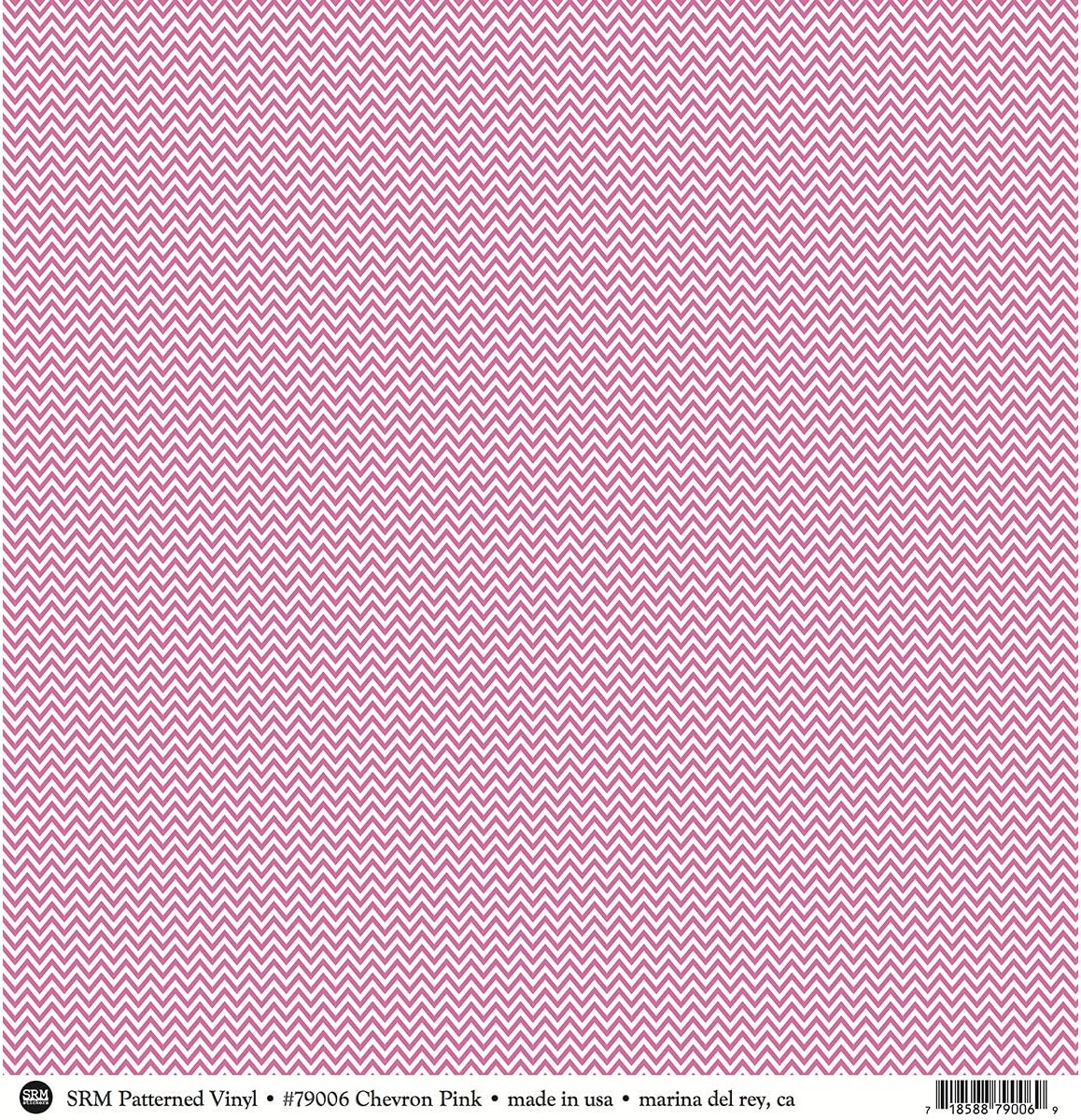 SRM Press Srm Patterned Vinyl Matte 12"X12" 10/Pkg-Chevron Pink
