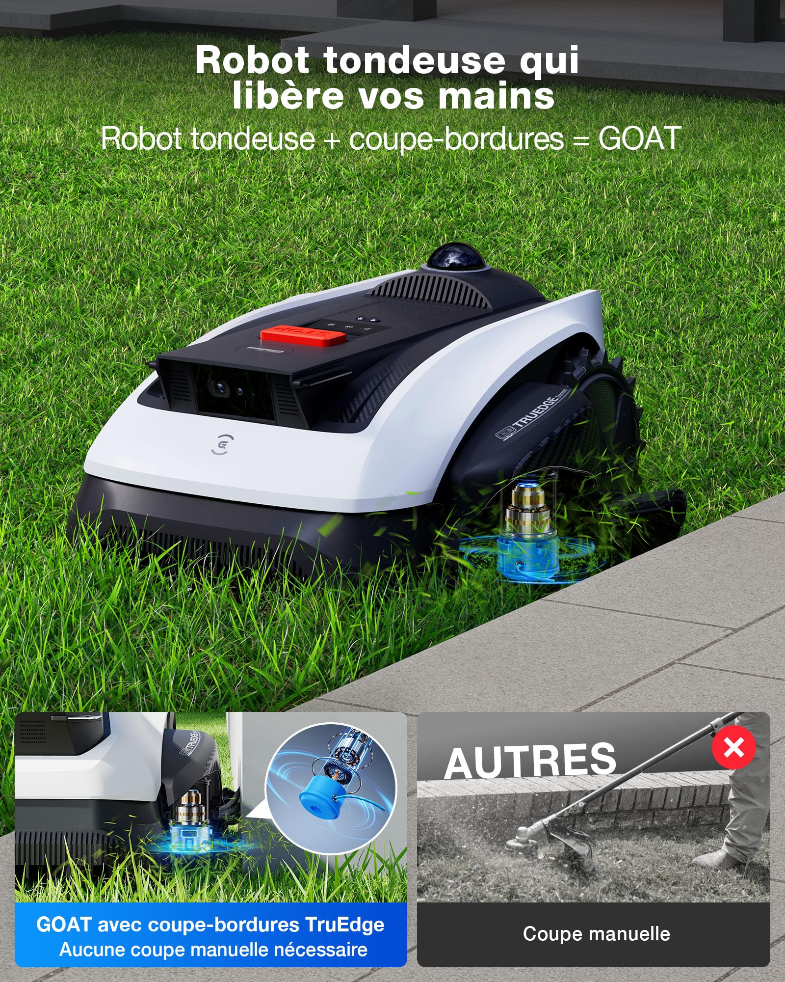 ECOVACS Goat O1200 LiDAR Pro Robot Tondeuse sans Fil — vue 2