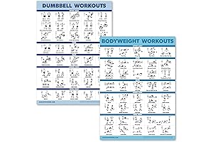 Palace Learning 2 Pack Dumbbell Workouts and Bodyweight Exercise Poster Set