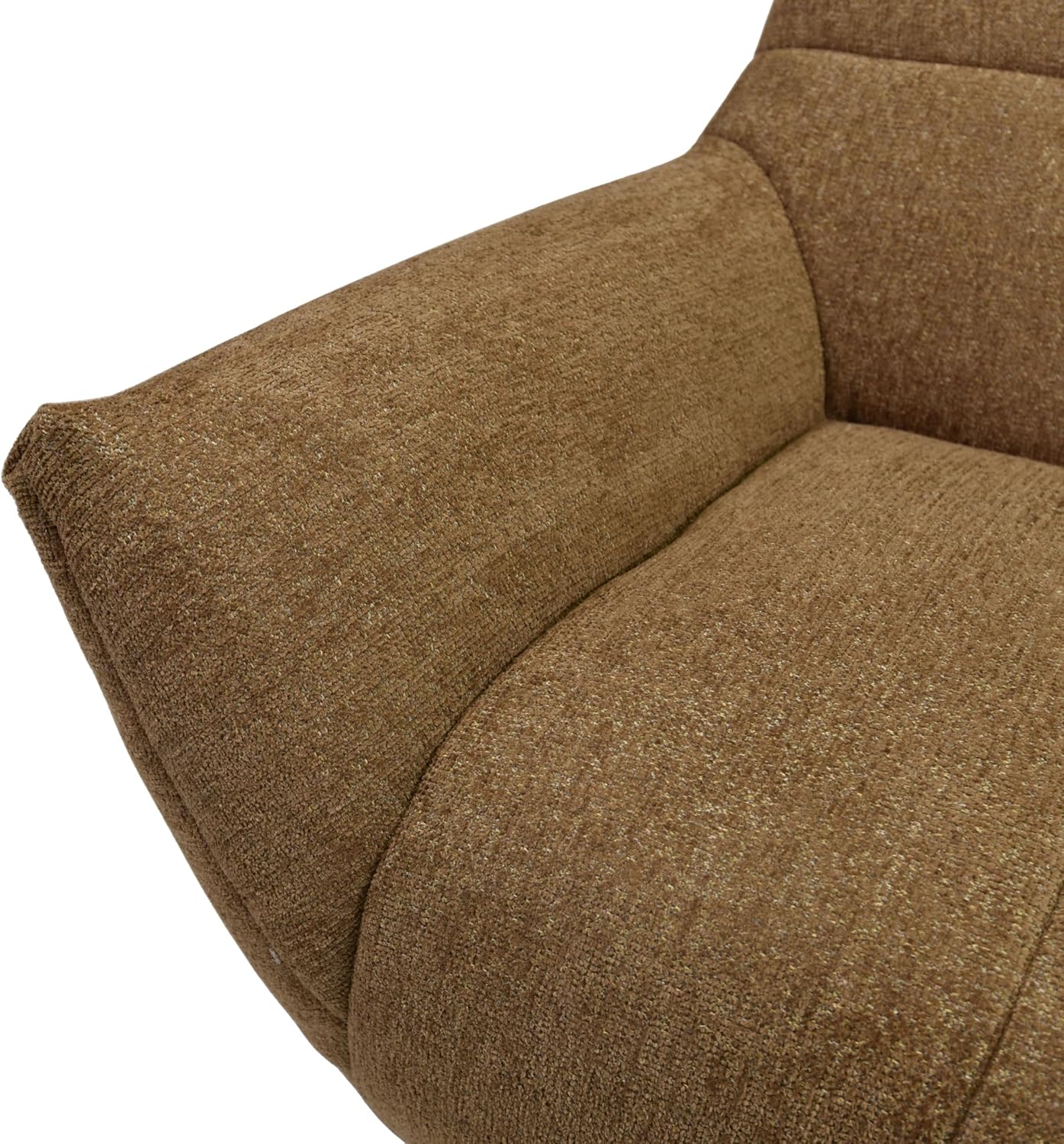 SAFAVIEH Couture - Layletta Swivel Accent Chair - Light Brown Performance Fabric - Fully Assembled - Ideal for Living Room, Bedroom, 17" Seat Height (SFV2409A)
