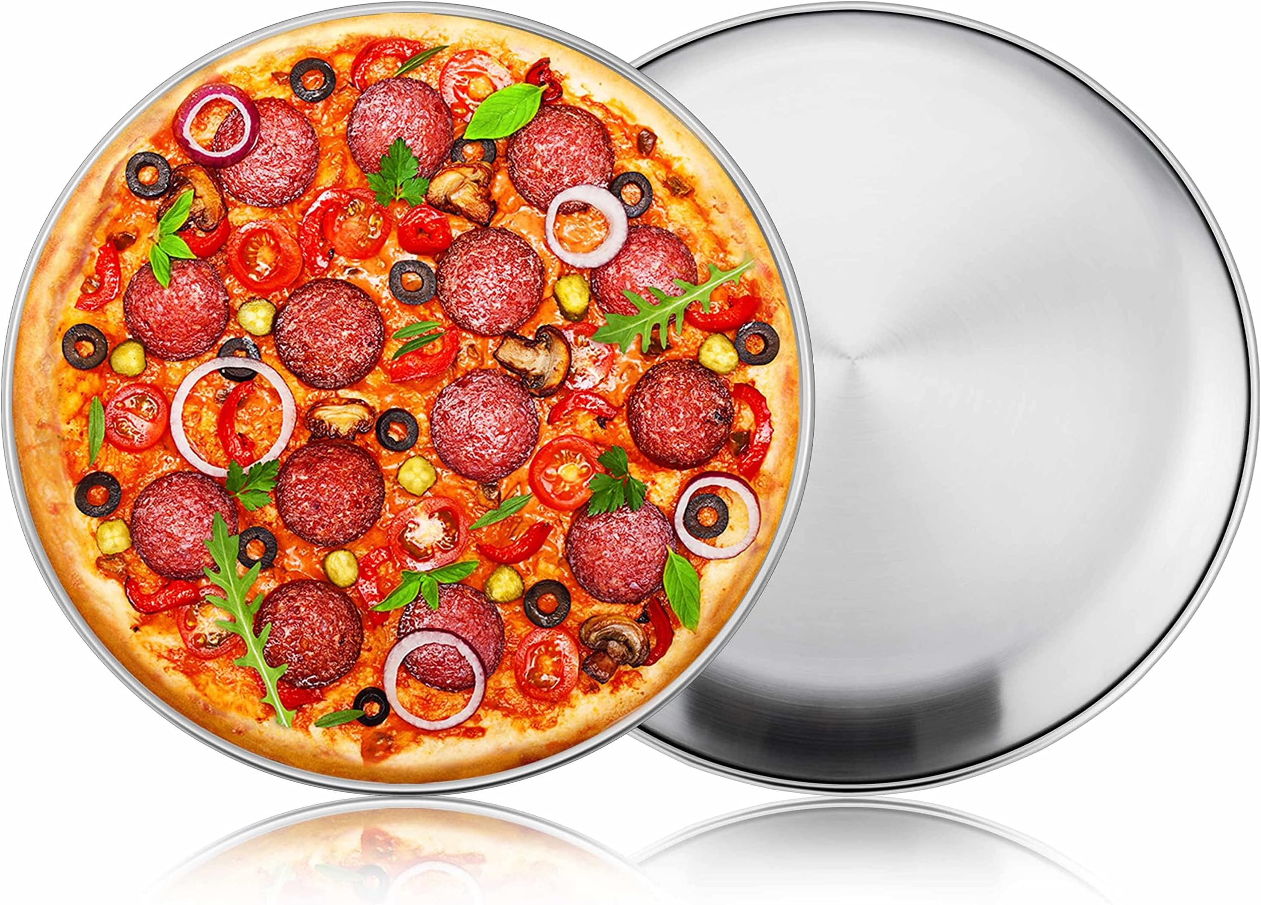 Herogo 2-Piece 12 Inch Matte Pizza Pan Set
