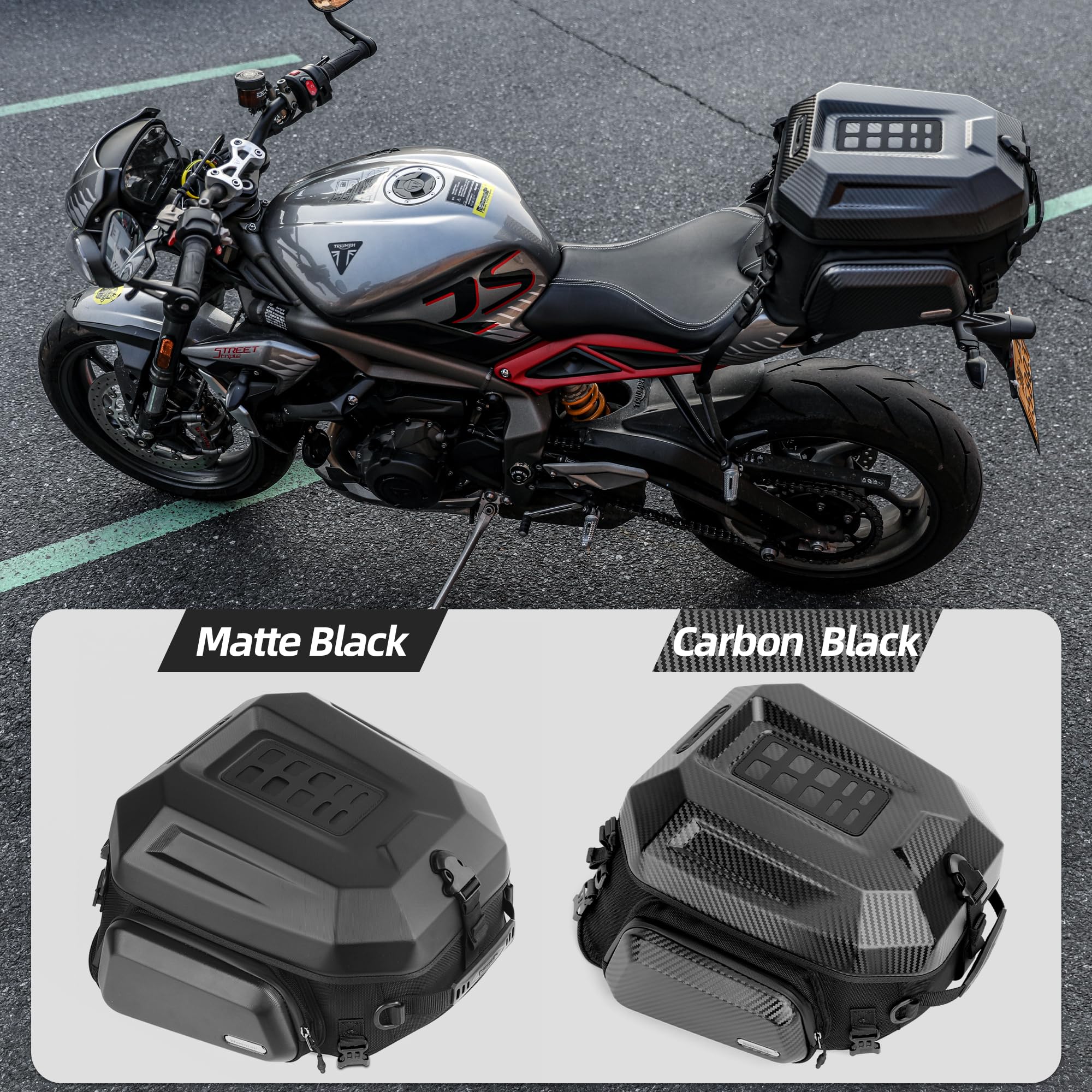 Rhinowalk Motorrad-Hecktasche, Reisegepäck, erweiterbare Motorrad-Helmtasche, 23 l–35 l, wasserdicht, Allwetter-/Kofferraum-/Gepäckträgertasche mit Sissy-Bar-Riemen – neues Upgrade