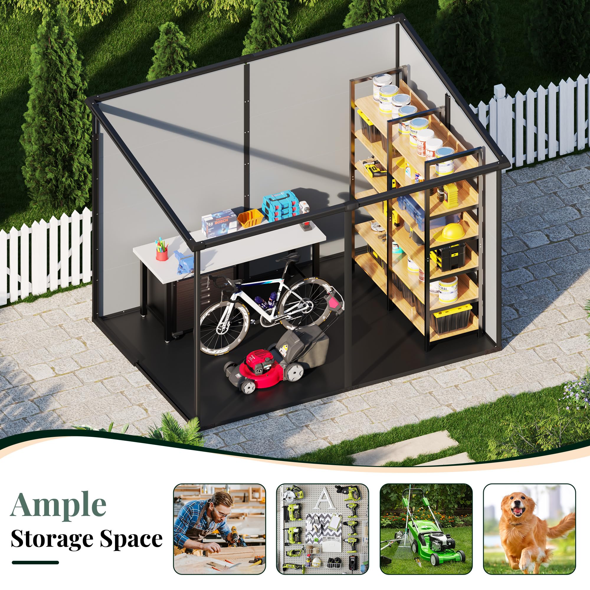 Amazon.com : Jocisland 8x6x6 FT Resin Lean to Shed with Floor