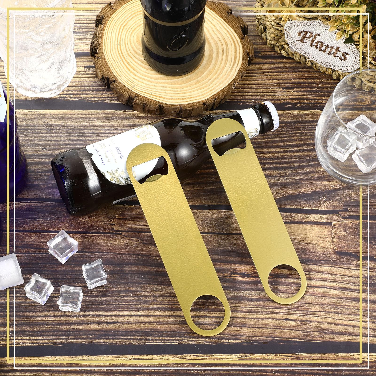 Raiten Paquete de 20 abrebotellas planos de acero inoxidable, abrebotellas de cerveza en blanco, barra resistente, divertido abridor de botellas de camarero para hombres y mujeres, suministros de