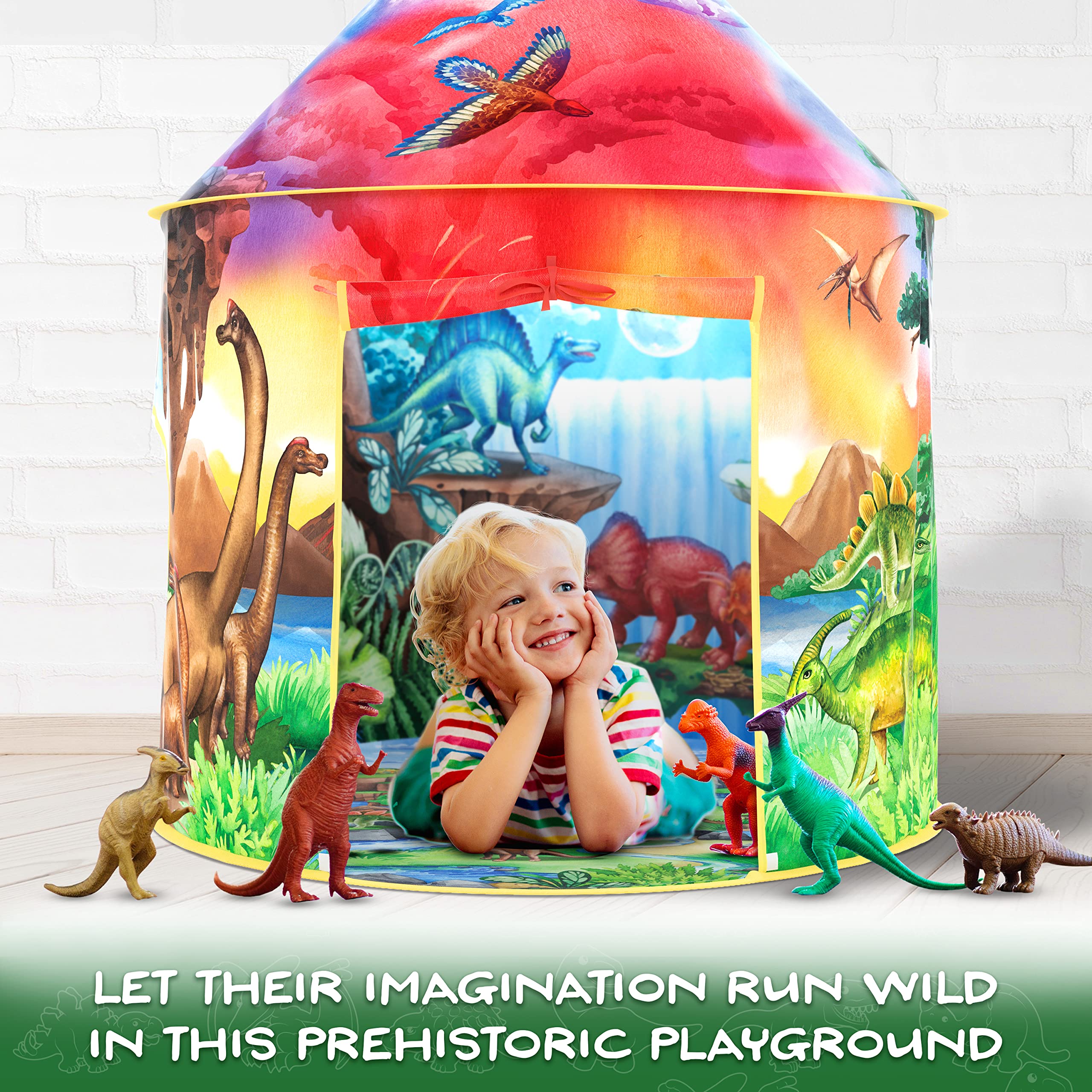 W&O Dinosaur Discovery Kids Tent with Roar Button, an Extraordinary