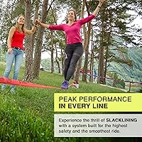 Vista 2 de GIBBON Slacklines Classicline XL con ropa para árboles, rojo, 82 pies (línea de 74 pies + correa de trinquete de 8 pies con lazo reforzado) incl.