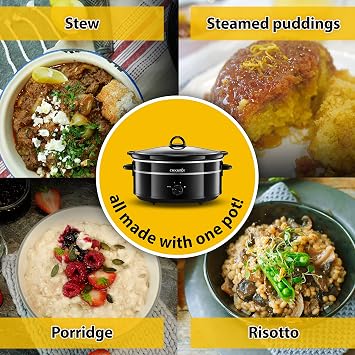 Crock-Pot Slow Cooker | Removable Easy-Clean Ceramic Bowl | 6.5 L (8+ People) | Black [SCV655B]