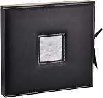Pioneer 12-Inch by 12-Inch D-Ring Sewn Leatherette Scrapbook Box, Black