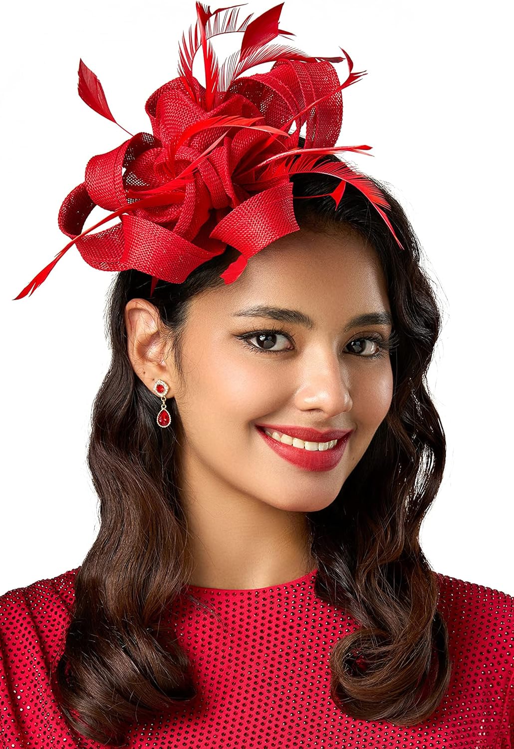 BABEYOND Fascinator Hats for Women - Tea Party Hats Fascinators Kentucky Headband Derby Hat Wedding Feathers Ribbon Headwear