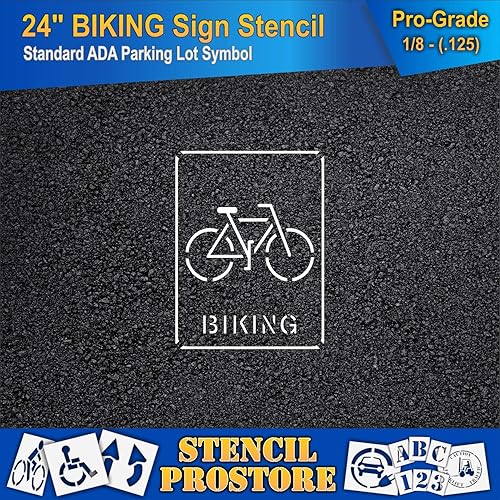 Miniatura 3 de Plantillas de pavimento  24 pulgadas  Bicicleta con plantilla de palabras para ciclismo  24 x 18 pulgadas x 18 pulgadas (128 mil)  Grado profesional