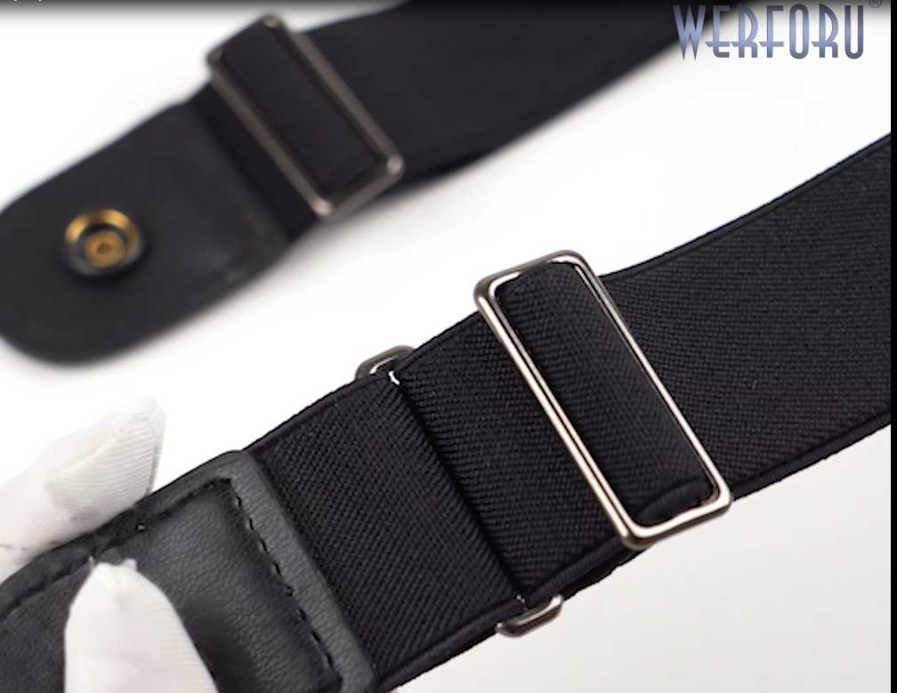 WERFORU Men 2 Loop No Buckle Elastic Belt for Women Men side belts