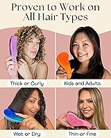 Vista 4 de Lily England Cepillos para el cabello para mujeres con cerdas flexibles, cepillo desenredante sin dolor para cabello rizado, grueso, liso y natural