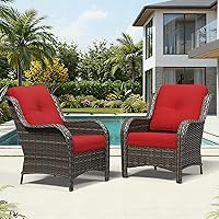 Vista 218 de Joyside Silla mecedora giratoria para exteriores para patio, mecedora de mimbre para exteriores con cojines de tela de olefina adecuada para porche