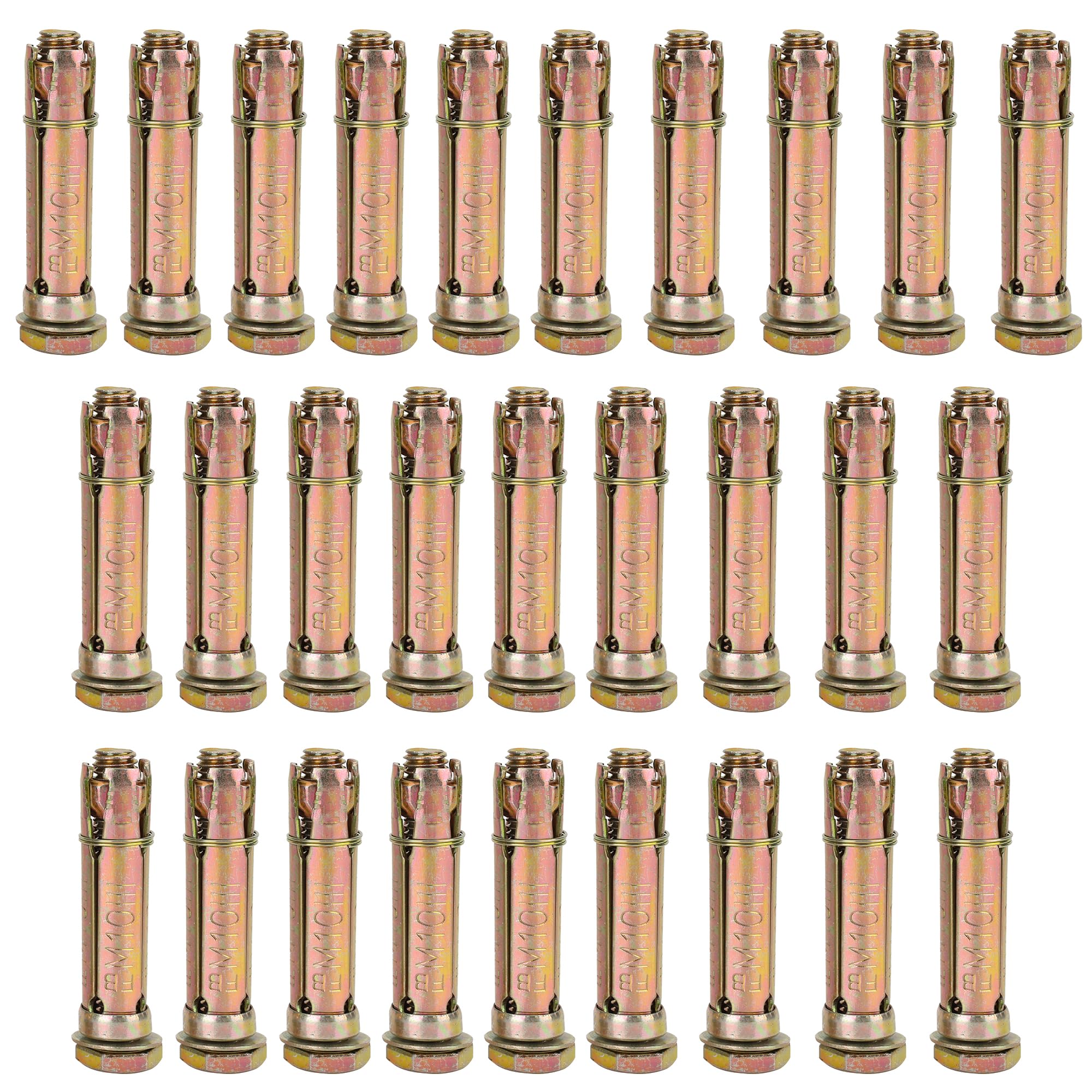 28 PCS Anchor Bolts M10x70 MM, Expansion Bolts Heavy Duty, Hex Bolt Sleeve Concrete Bolt for Masonry Brick Shield Wall Fixings Ground