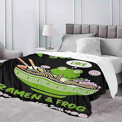 Miniatura 5 de Manta personalizada con nombre "I Just Really Like Noodle Frog", regalo divertido para niñasniños, para sofá, cama, dormitorio, sala de estar, manta