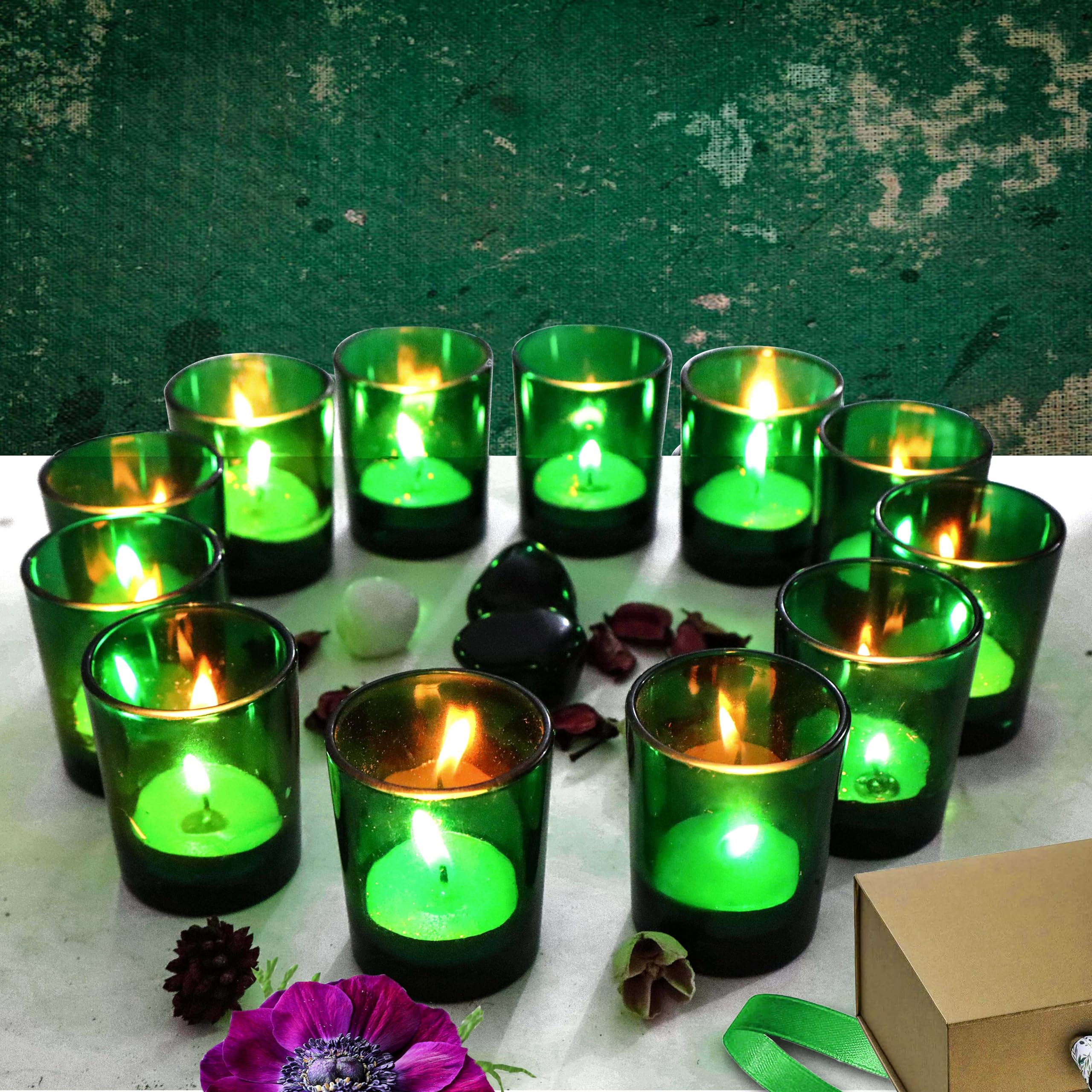 Pure Source India Glass Votive Tealight Candle Holder for Diwali, Birthday Gifts, Weeding, Party & Home Décor (Set of 12 pcs - Green) (B0DBYLHGJ6) Amazon Price History, Amazon Price Tracker