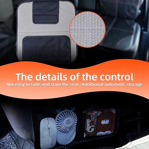 Miniatura 4 de Amooca Protector de asiento de automóvil, tela duradera y cuero para asiento trasero de asiento de automóvil infantil y mascotas, funda de asiento