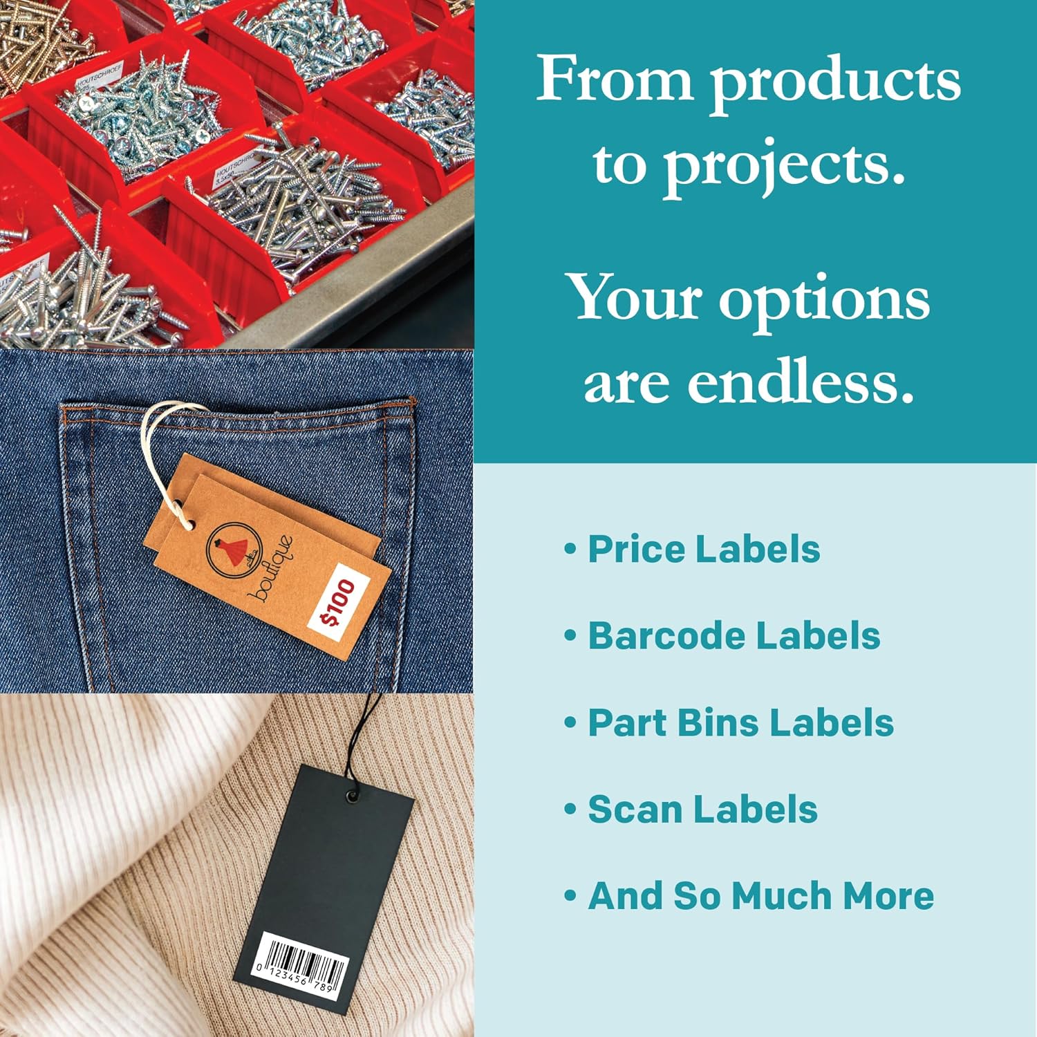 Premium Label Supply White Sticker Barcode Labels – 1.5" x 0.5" – Laser/Inkjet Compatible – (100 per Sheet), 25 Sheets – 2,500 Total Adhesive Labels - Image 2