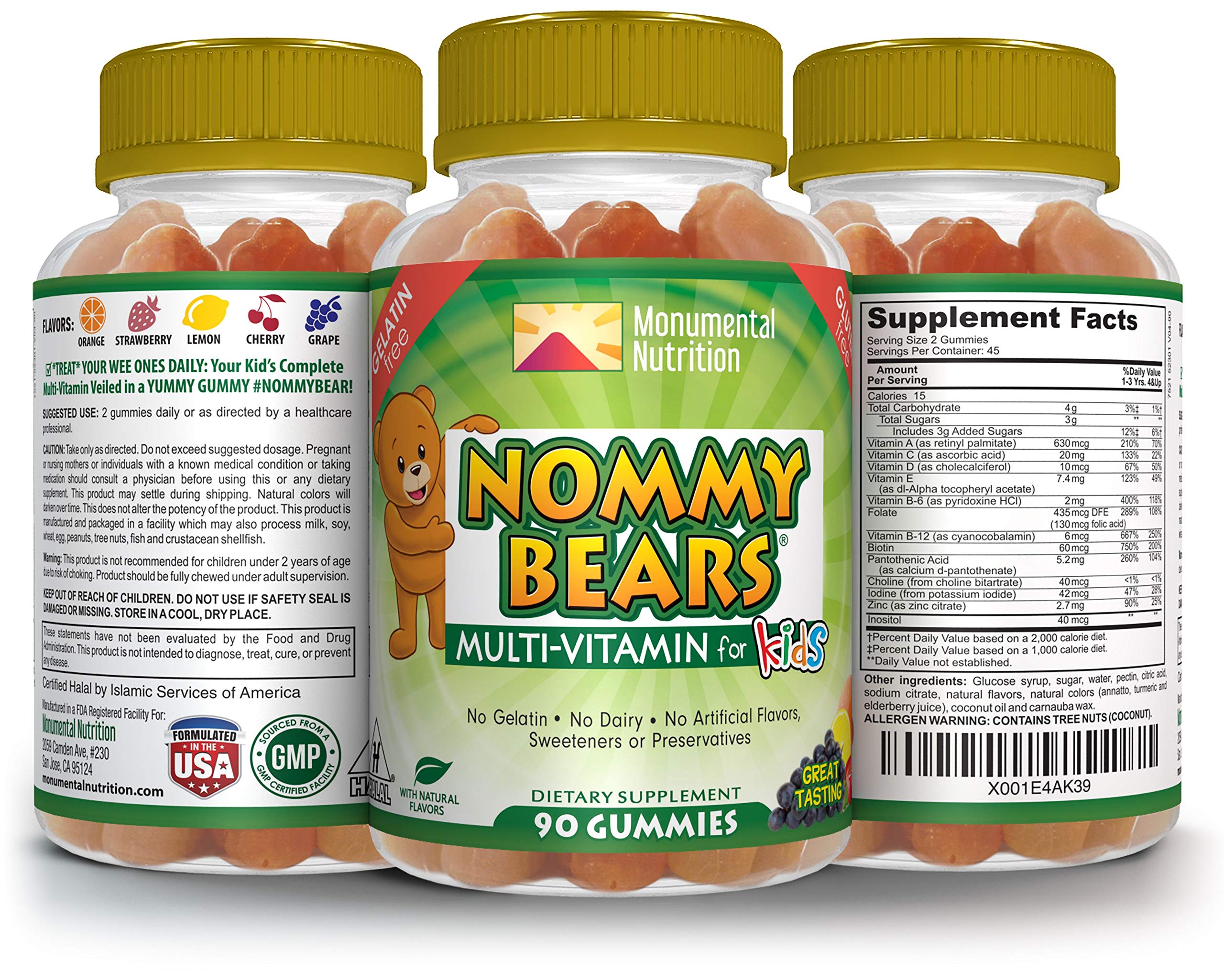 Buy Nommy Bears MULTIVITAMIN GelatinFree Gummies for Kids, Children