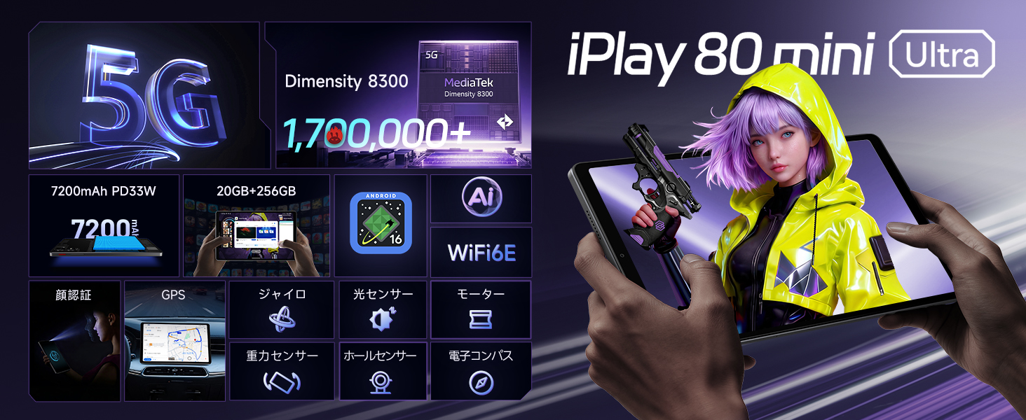 Amazon.co.jp: 【世界初の5G通信ミニタブレット】ALLDOCUBE iPlay 80