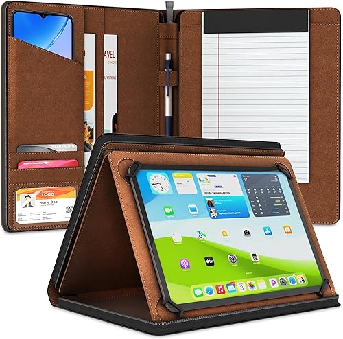 Miniatura 8 de Funda universal Padfolio – Organizador de tablet con soporte para bloc de notas – Compatible con iPad 10ª 11ª generación, iPad Pro 11, iPad 7 8 9