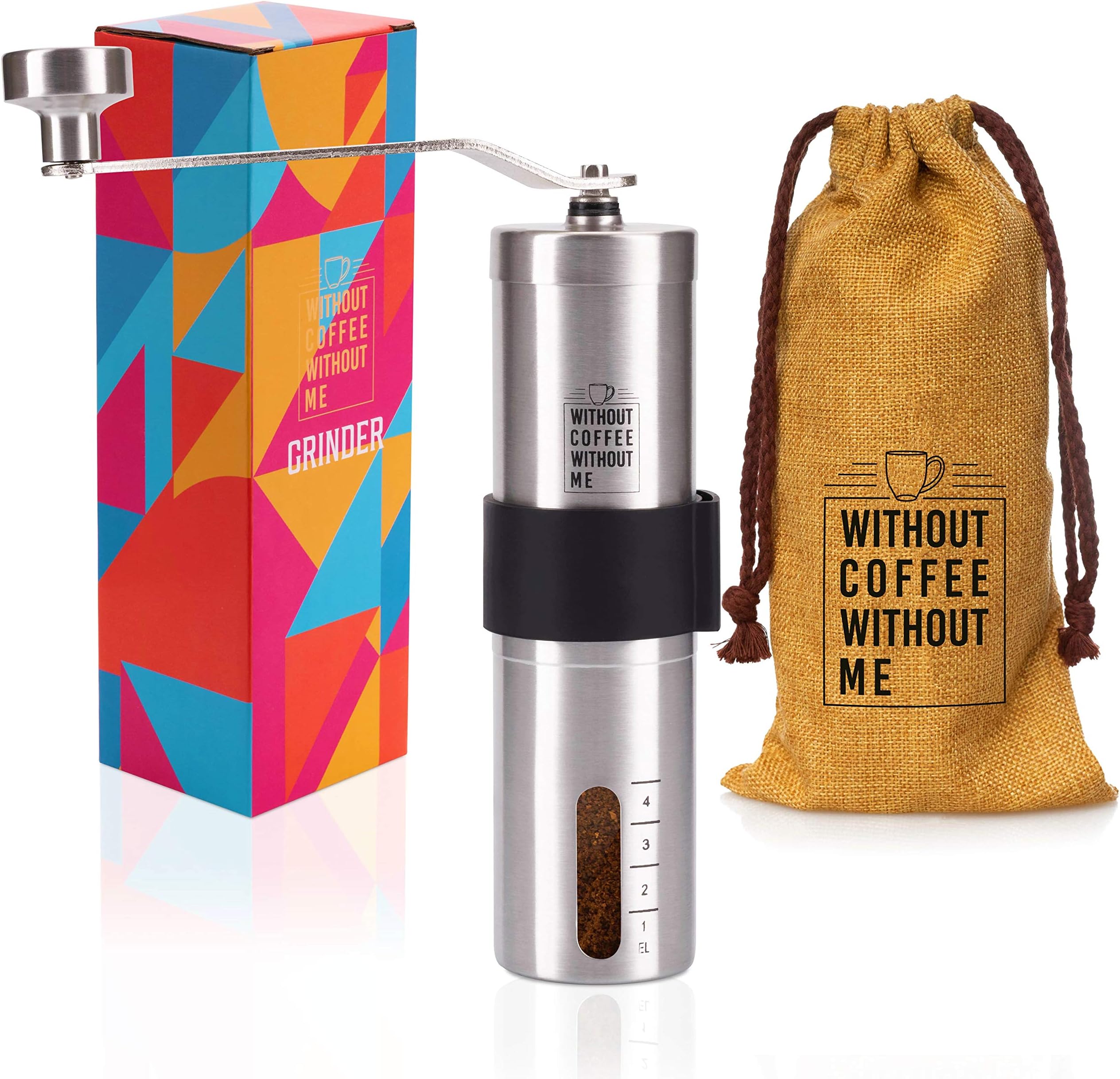 Handkaffeemühle Mit Keramik-Mahlwerk - 40 Stufen Manuell Einstellbar