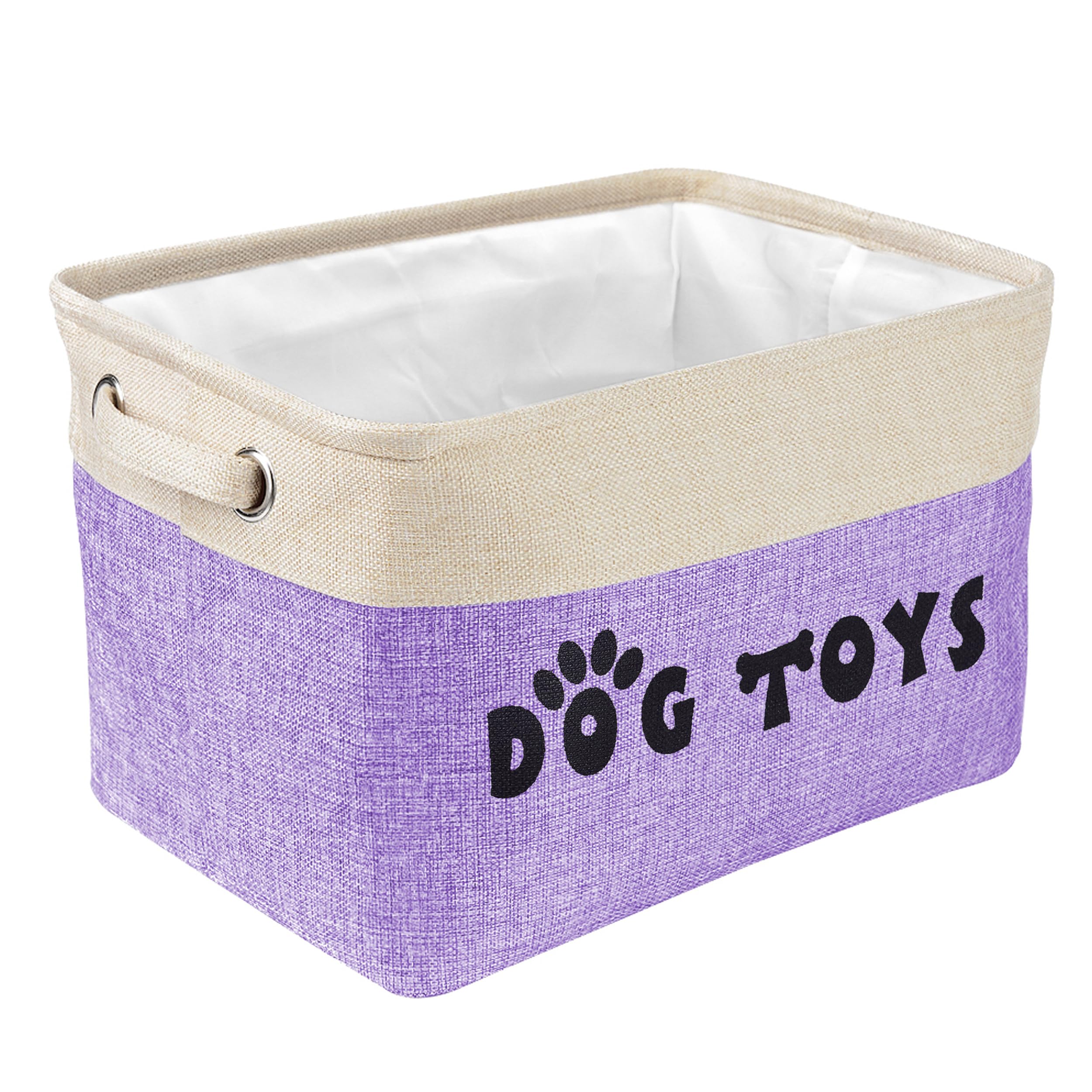PET ARTIST Dog Toy Basket, Collapsible Dog Toy Bin Box with Comfortable Handles, Large Pet Toy Storage Basket Organizer for Accessories, Toys, Coat &