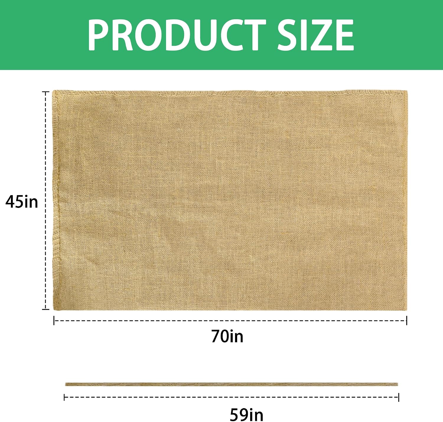 70" x 45" Large Burlap Winter Plant Cover Bags- Reusable Burlap Frost Cloth Plant Freeze Protection- Warm Burlap Sacks Plant Frost Blankets with Twine for Outdoor Garden Trees Potted Plants
