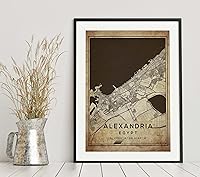 Vista 6 de Mapa de Alejandría, Egipto, Vintage Western (8x10)