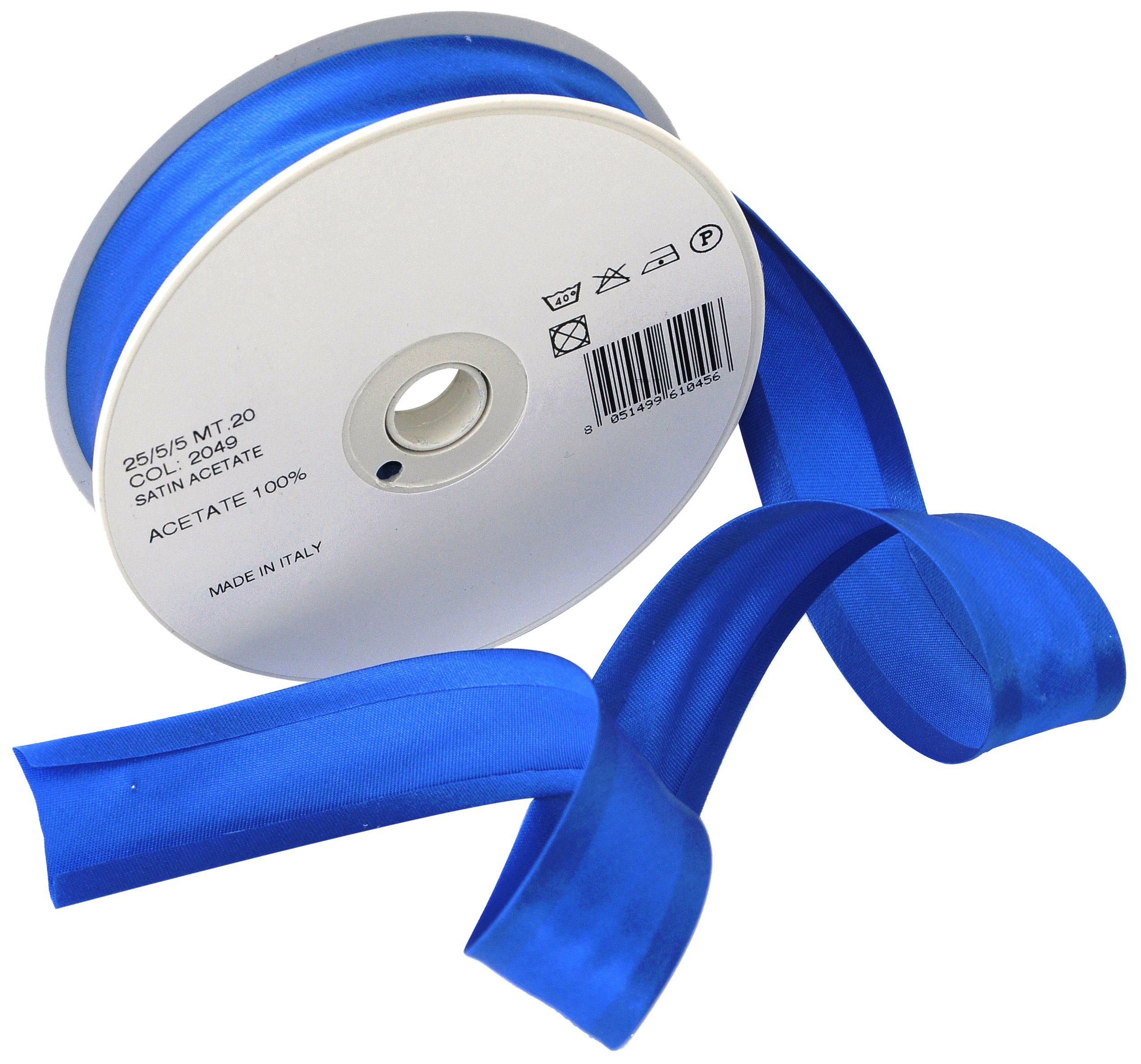 Acetate Satin Bias Binding 25/5/5mm Colour Royal Blue 2049