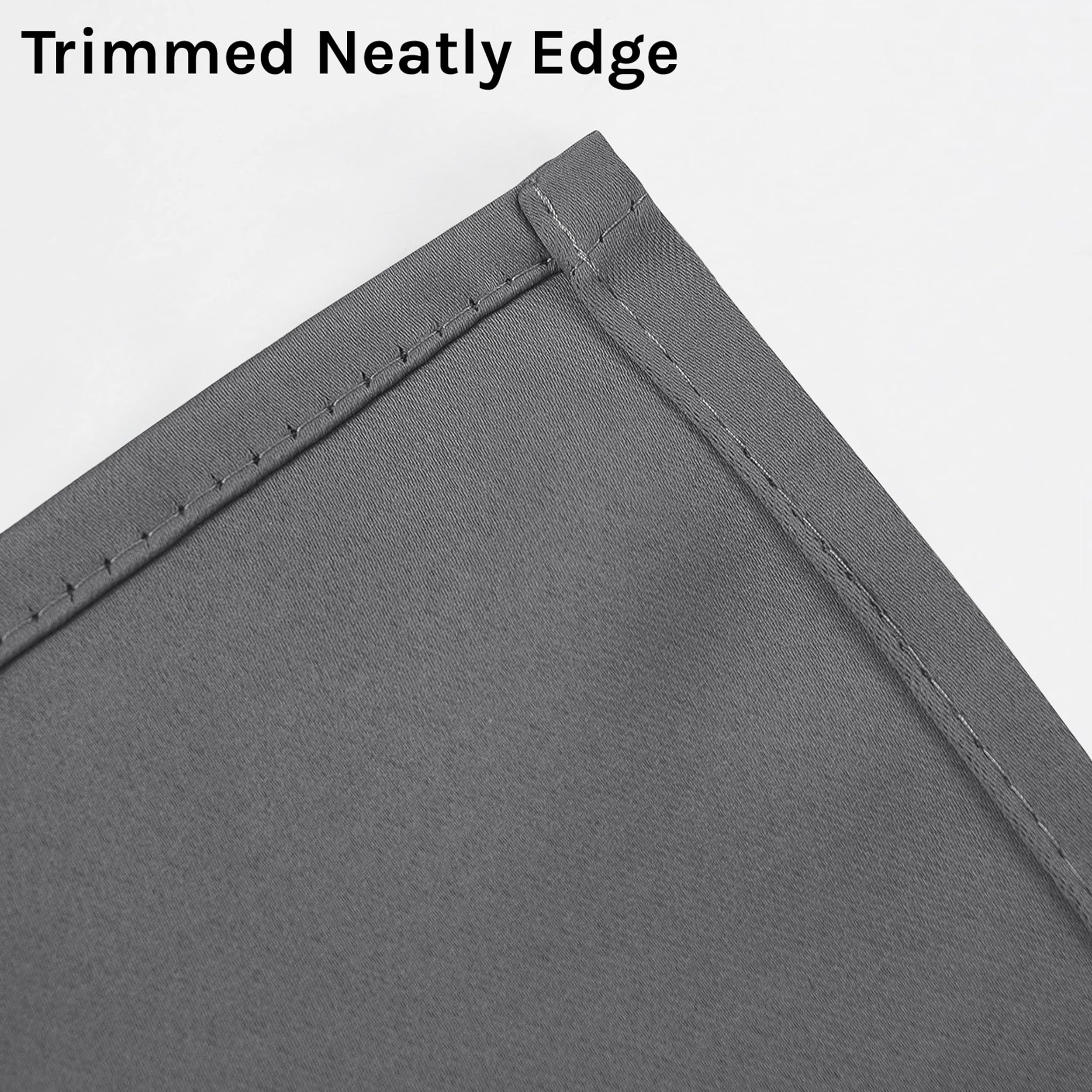 My home store Charcoal Blackout Curtains for Bedroom Super Soft Solid Thermal Insulated Eyelet Blackout Curtains for Living Room W 46" x L 72" (2 Panels) - Image 4