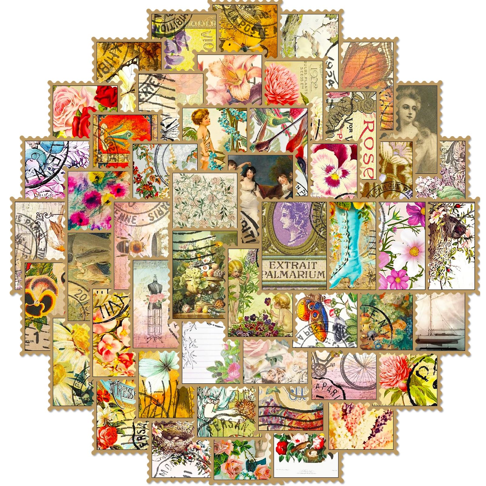 50 Piezas Sello de Mariposa Pegatinas para Niños y Niñas,Adolescentes,Portátiles,Maleta,Bicicletas,Monopatín,Guitarra,Casco,Equipaje,Coche,Butterfly Stamps Impermeable Vinilo Pegatinas Decorativas