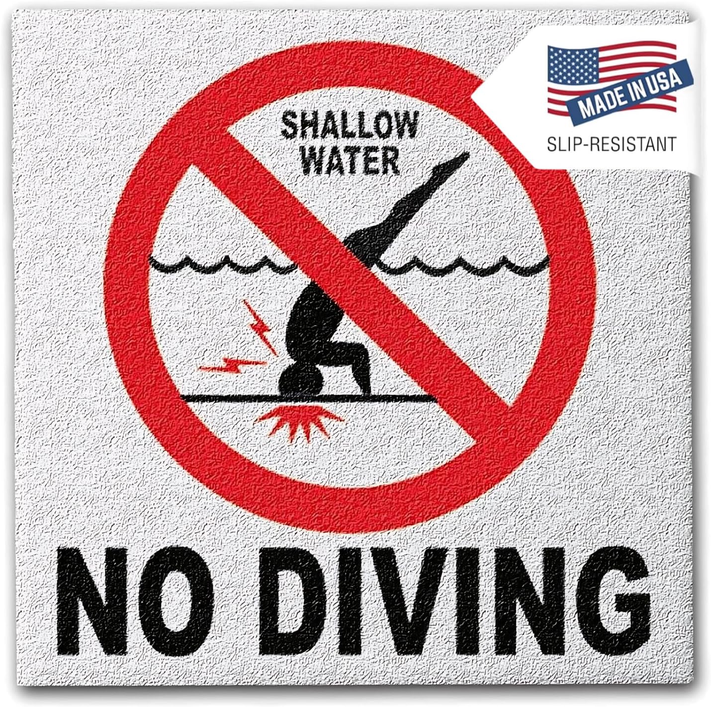 Ceramic "No Diving" Pool Sign