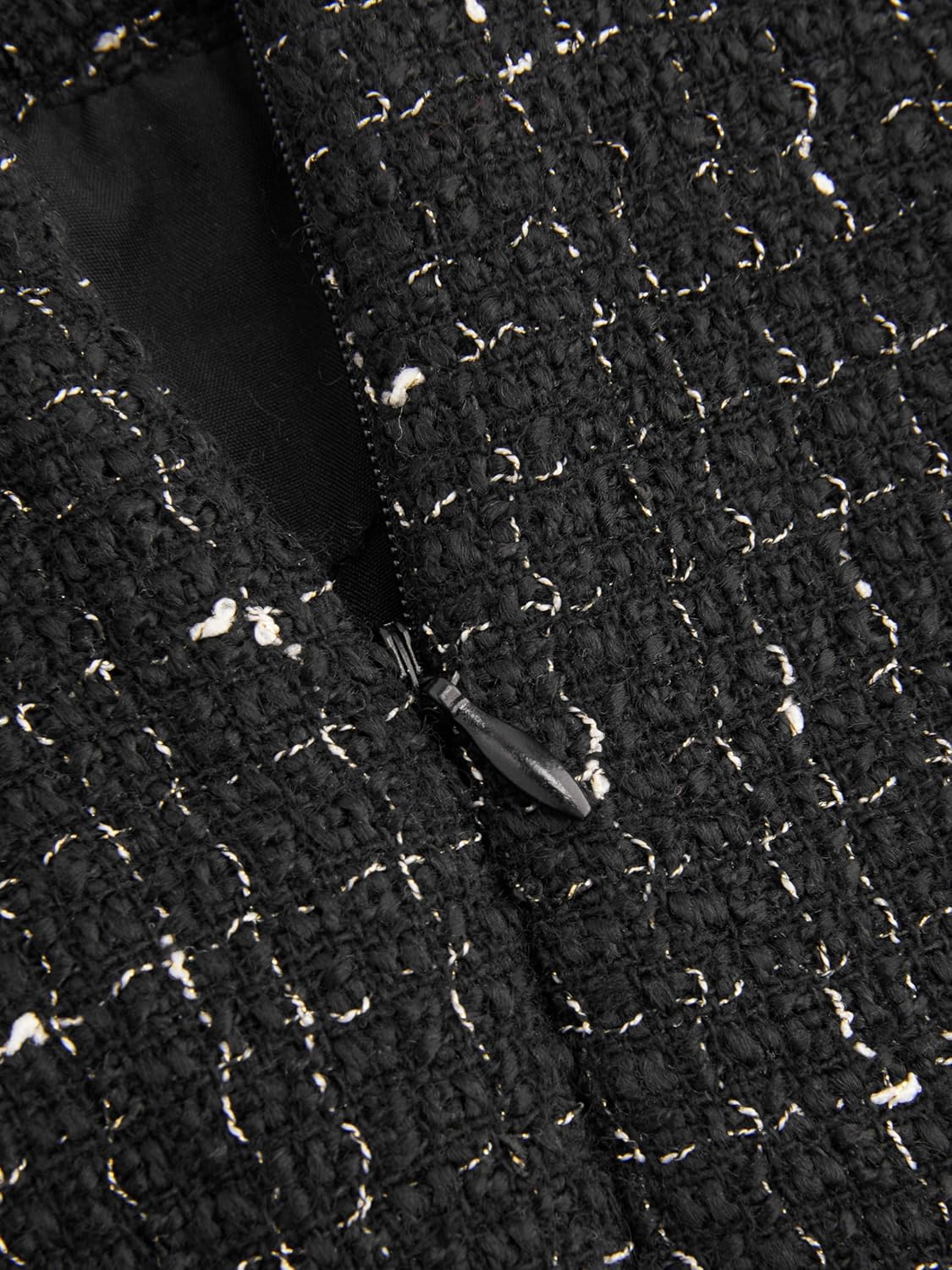 CIDER Tweed Middle Waist Contrasting Binding Straight Leg Trousers