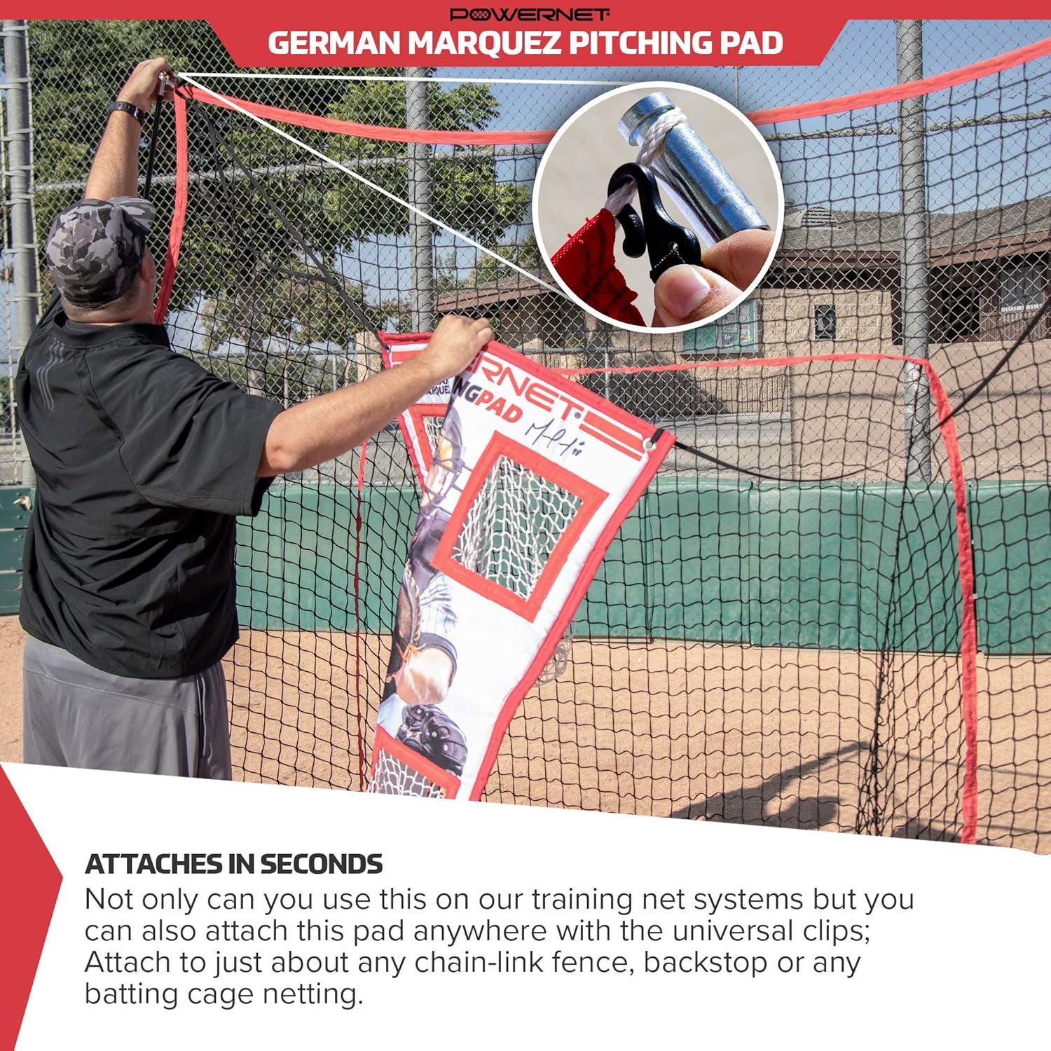 PowerNet German Marquez Pitching Pad | 4 Pocket Baseball Softball Pitching Pad | Perfect for Cages or on Hitting Net | Perfect Training Gear for All Ages | Stand-in Catcher with Strike Zone Display : Sports & Outdoors