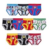 boys 100% Cotton Briefs With Prints Including Superman, Batman, the Flash Logos, Sizes 2/3t, 4t, 4, 6, 8