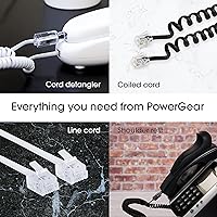 Vista 6 de Power Gear Cable de línea telefónica, 7 pies (paquete de 10), cable telefónico, extremos modulares, funciona para teléfono, módem o máquina de fax