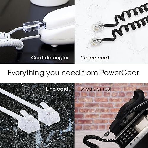 Miniatura 6 de Power Gear Cable de línea telefónica, 7 pies (paquete de 10), cable telefónico, extremos modulares, funciona para teléfono, módem o máquina de fax,