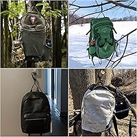 Vista 2 de 8TIMBER Gancho de engranaje negro, paquete de 5, ligero + versátil gancho en S para mochilas y almacenamiento de armario, mosquetón S alternativa