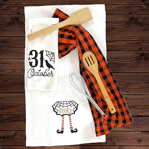 Miniatura 2 de Juegos de toallas de cocina de Halloween el paquete variado incluye 6 piezas espeluznantes divertidos y lindos refranes