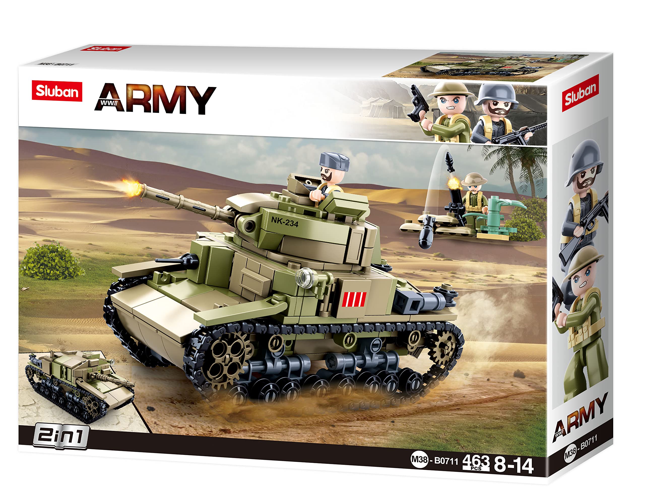 Sluban Italy Army - M14/41 Medium Tank 2 in 1