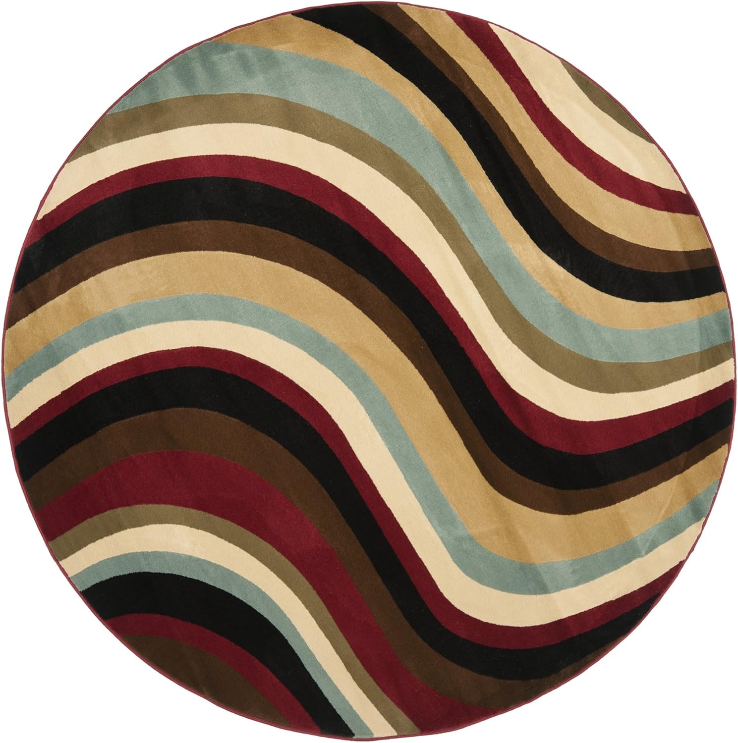 SAFAVIEH Porcello Collection 5'3" x 7'7" Red / Multi PRL6855 Mid-Century Modern Abstract Non-Shedding Living Room Bedroom Dining Home Office Area Rug
