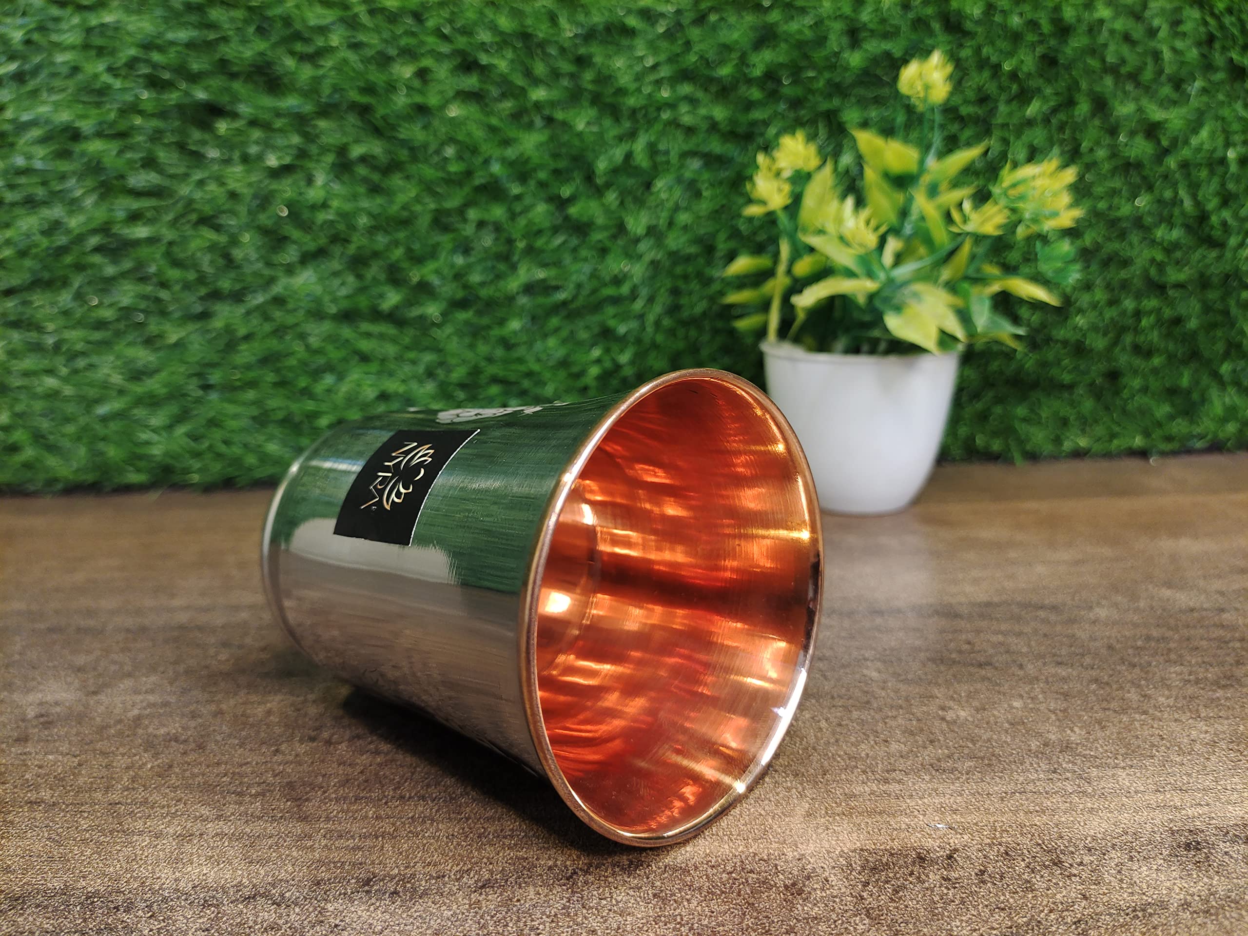NYRA® Pure Copper Stainless Steel Glass – 300 ML (Each) Tumbler Drinkware & Tableware Embossed Laser Design (1 Piece) - Image 5 thumbnail