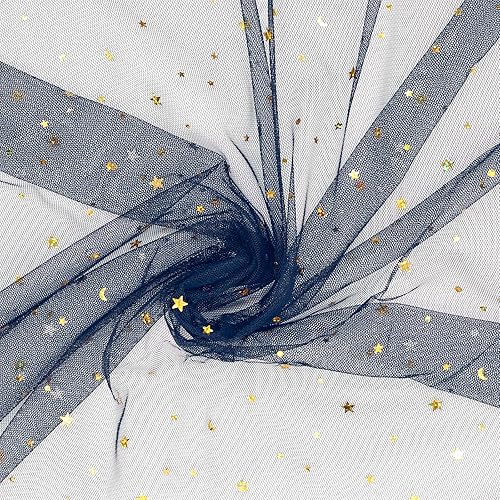 Miniatura 4 de BIT.FLY Rollos de tela de tul con purpurina blanca de 59 pulgadas x 3 yardas, tela de malla de tul con lentejuelas doradas para faldas tutú,