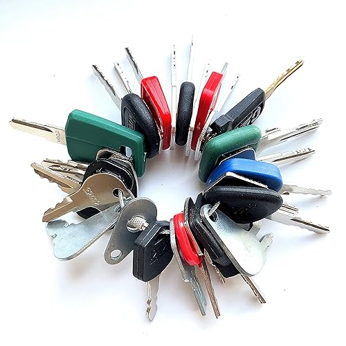 Llave de encendido de equipo pesado, juego de llaves maestras de construcción compatible con Volvo Case, Hyster, Caterpillar, Hyundai, JCB, Bobcat,