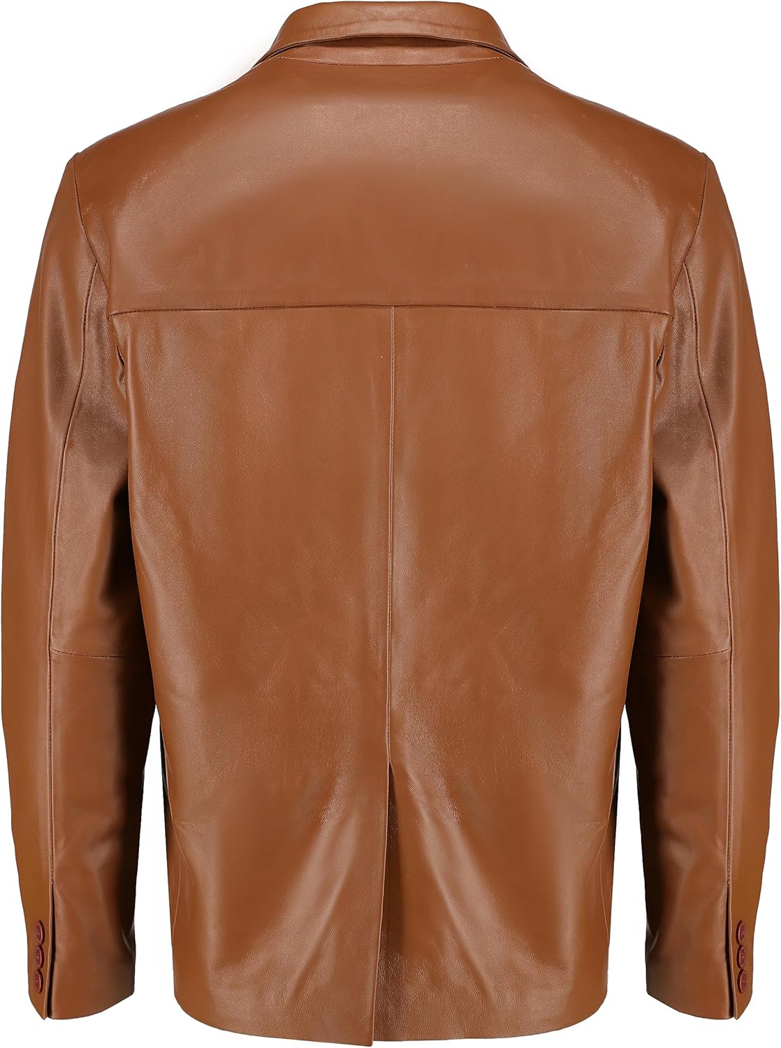 Jild Invisible Stitching Casual Leather Blazer for Men - 2-Button Closure Coat Style Regular Fit Lambskin Leather Jacket Men - Image 4