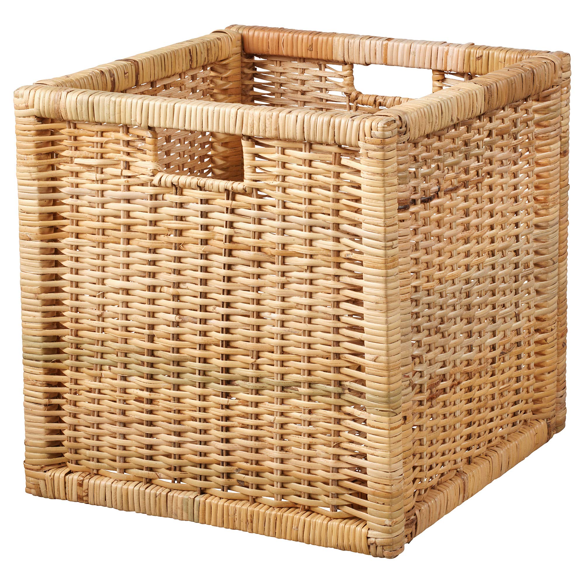 Panier en rotin BRANÄS 32 x 34 x 32 cm cube rangement bac étagère bois amovible