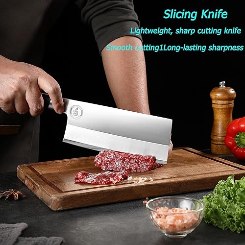 Miniatura 4 de Hanlde - Cuchillo grande para carne  Picador de huesos de cocina de 7 pulgadas, cuchillo alemán de acero inoxidable de alto carbono con mango