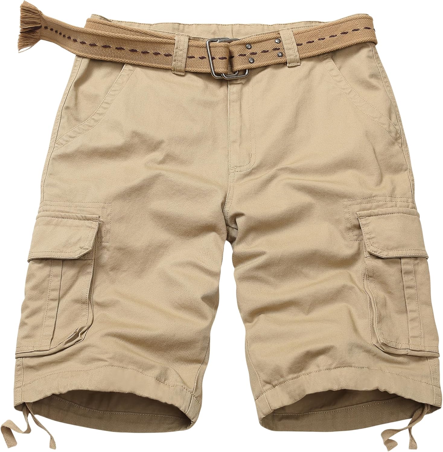 Men's Cargo Shorts Fit Camo Shorts Outdoor Work Relaxed Casual Hiking Tactical Cotton Shorts Knee Length NO Belt