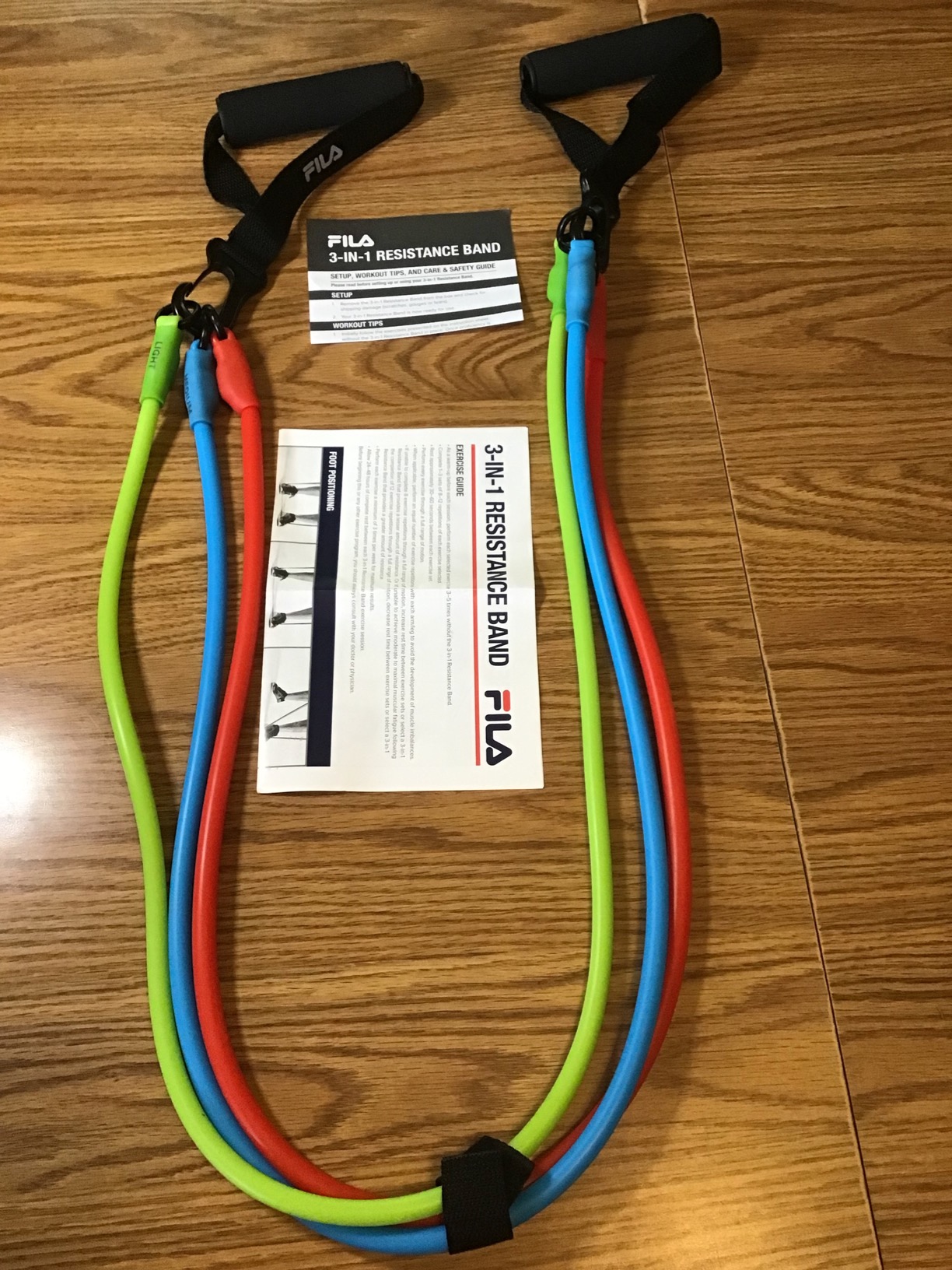 FILA Accessories 3in1 Tube Resistance Bands with Handles